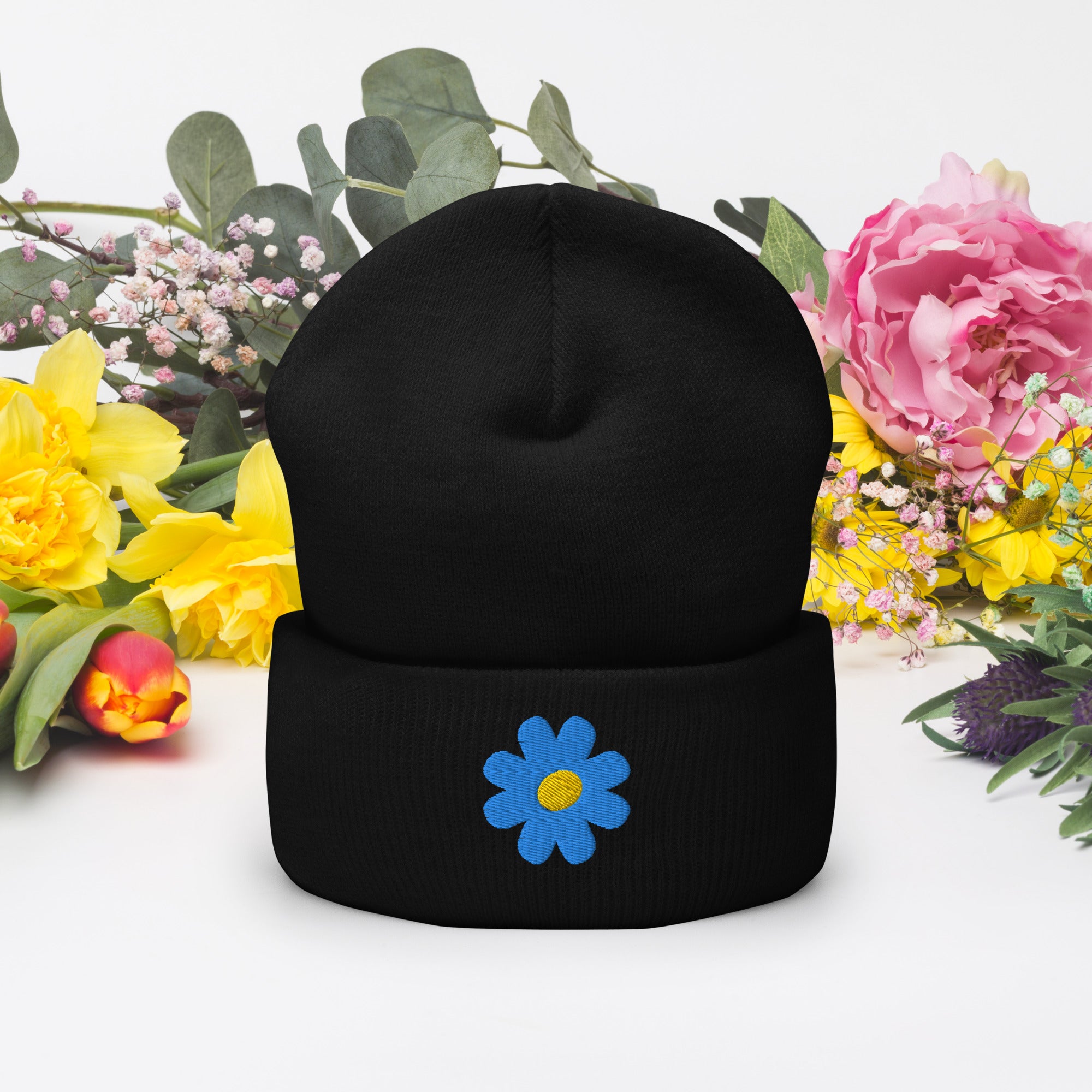 Blue flower Beanie – ApePercent