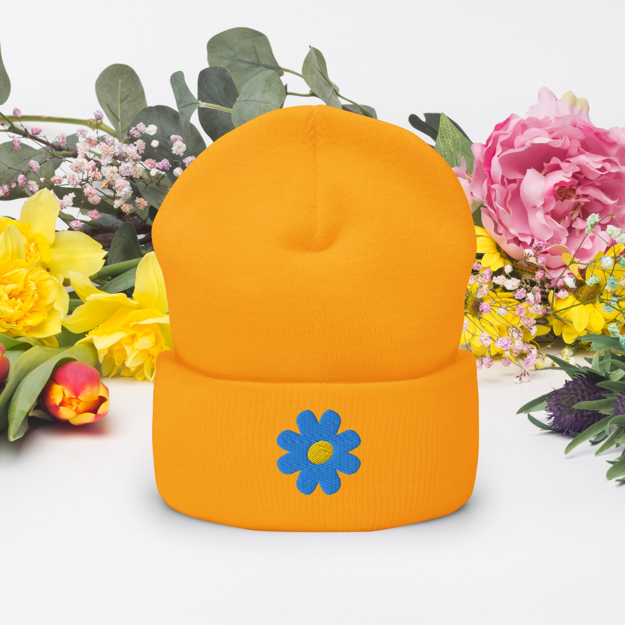 Blue flower Beanie – ApePercent