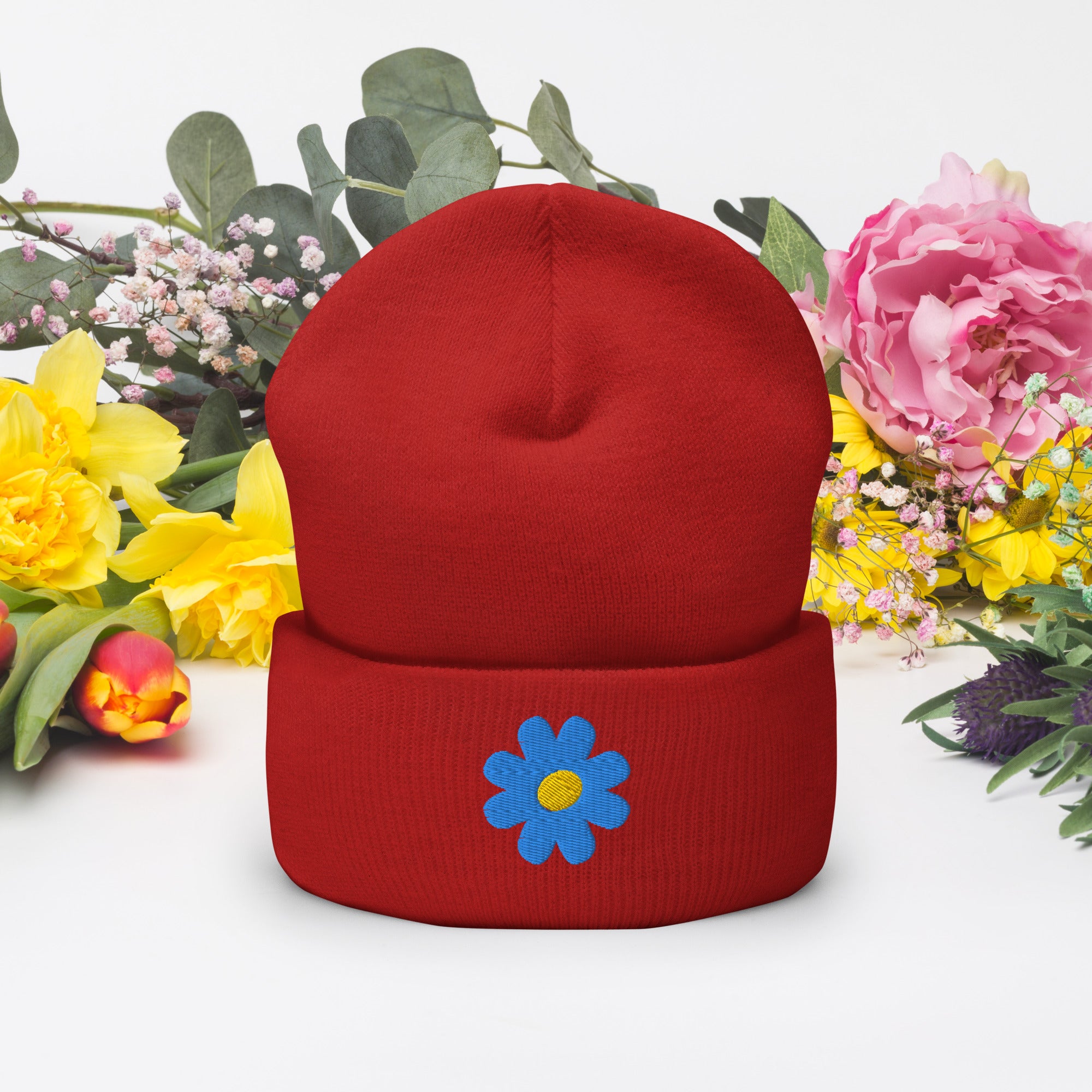 帽子 momentel Love Flower piercing beanie HAT - MOMENTEL JEWELRY