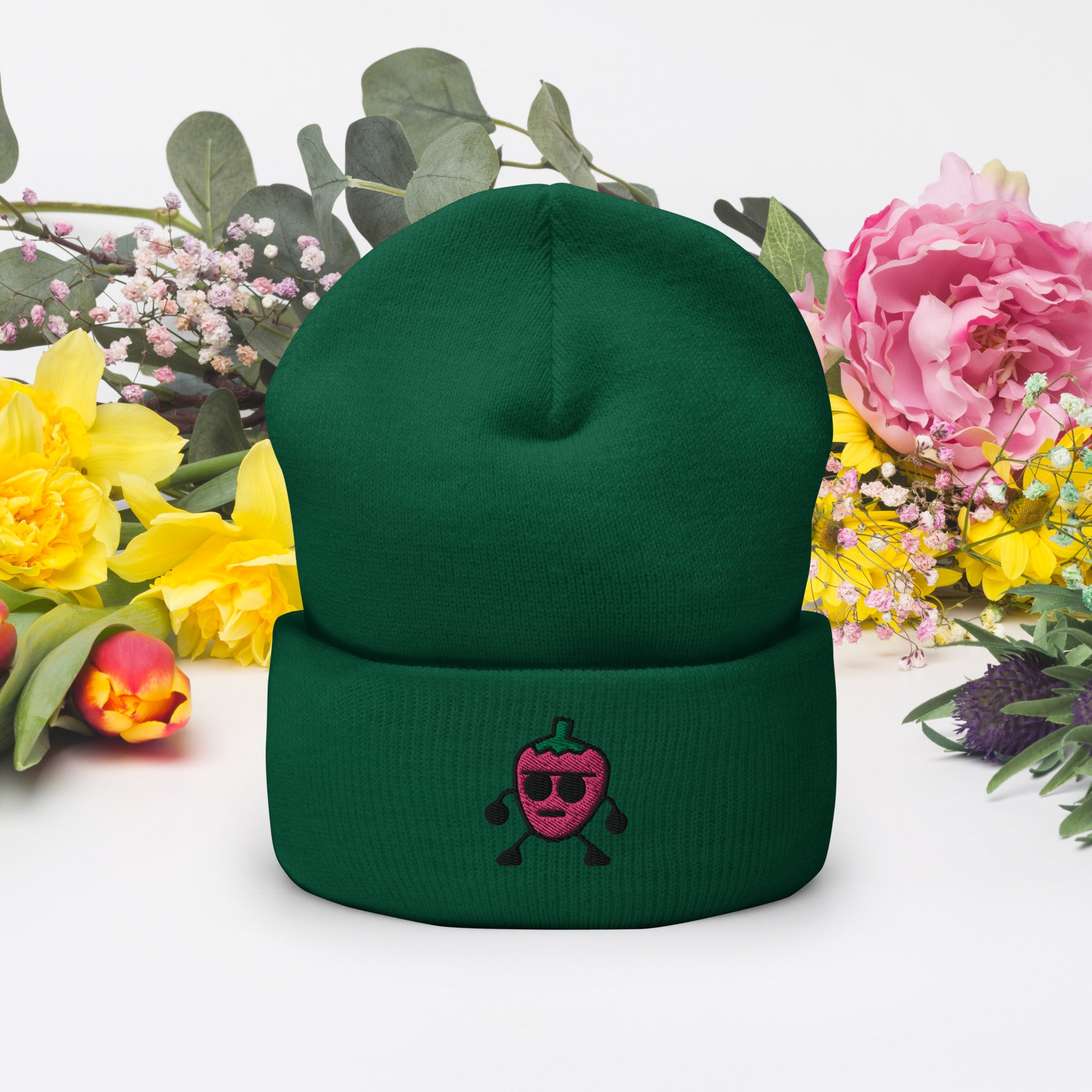 p잰Love Flower piercing beanie Berry Beanie – ApePercent